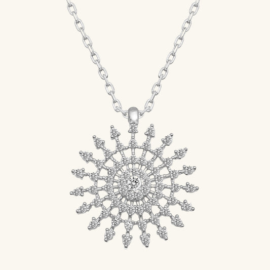 Sun Women's Silver Necklace