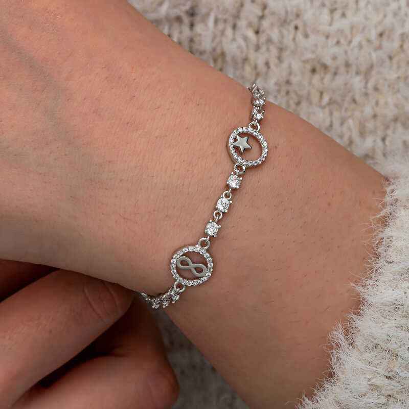 Luck Inside Hoop Women's Silver Bracelet