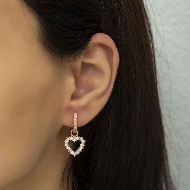 Heart Ring Women's Silver Earrings