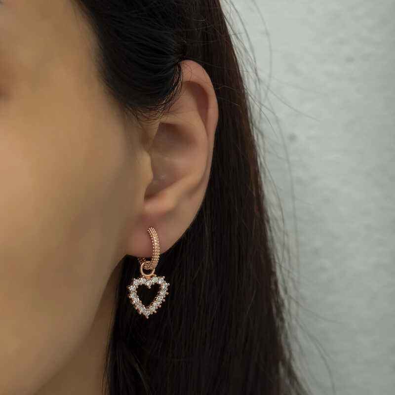 Heart Ring Women's Silver Earrings