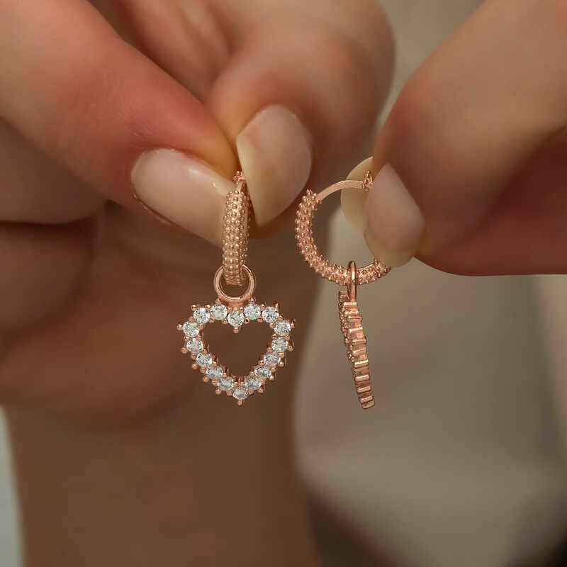 Heart Ring Women's Silver Earrings