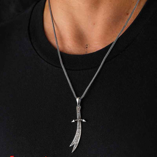 Silver Hz. Ali Zulfiqar Sword Necklace