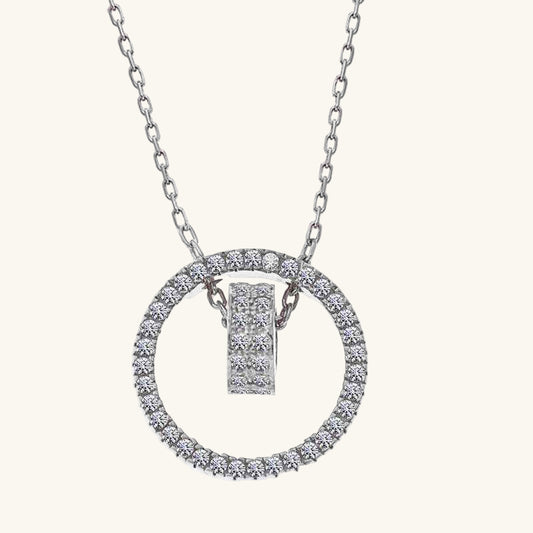 Interlocking Circle Women's Silver Necklace