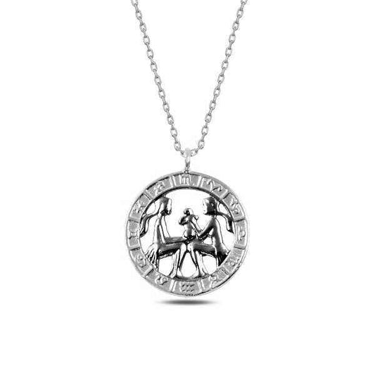 Gemini Zodiac Silver Necklace
