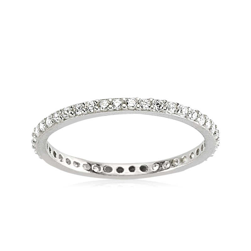 Bague fine ronde en argent pour femme