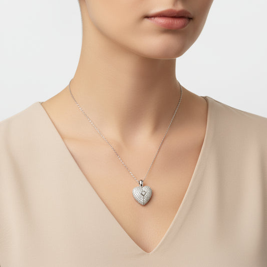 The Secret in My Heart Silver Necklace