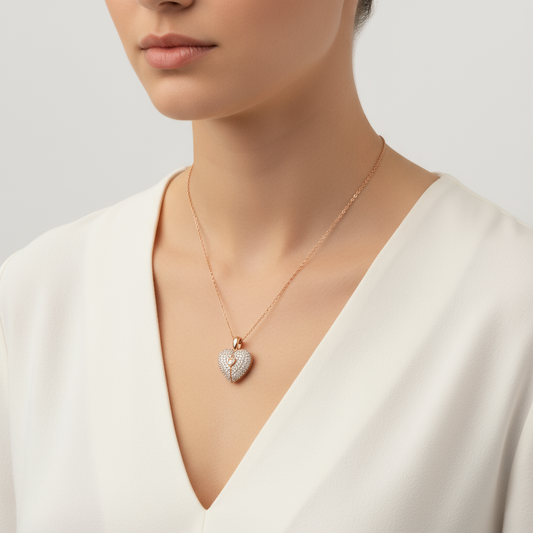 The Secret in My Heart Silver Necklace