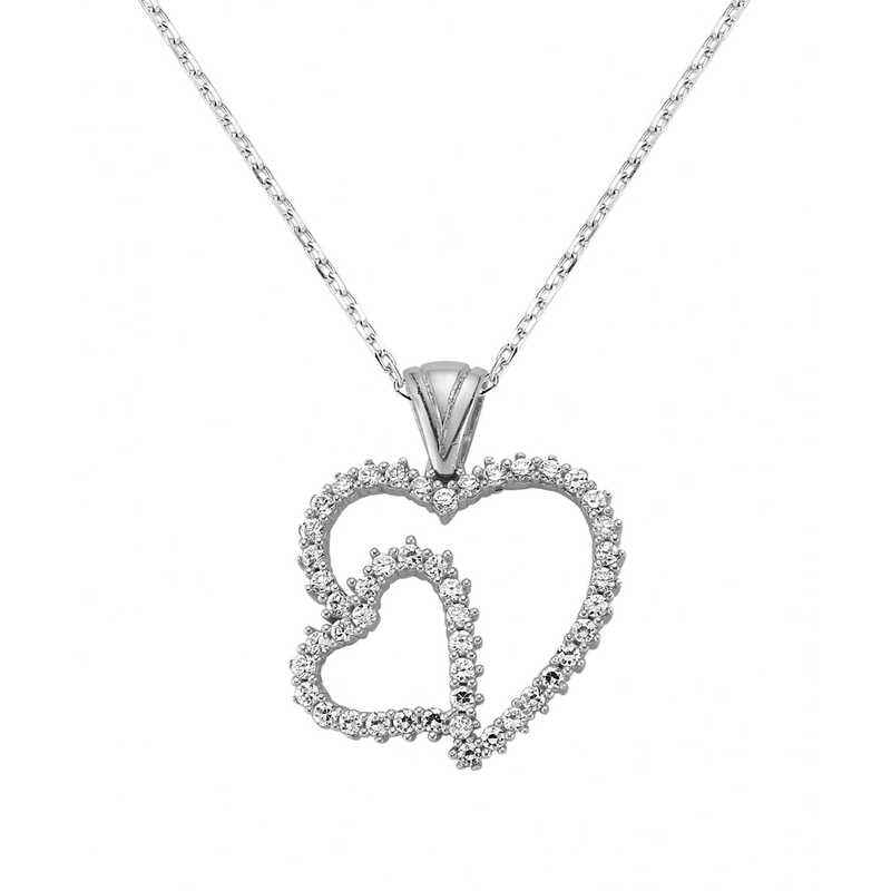 Heart-Shaped Women's Silver Necklace