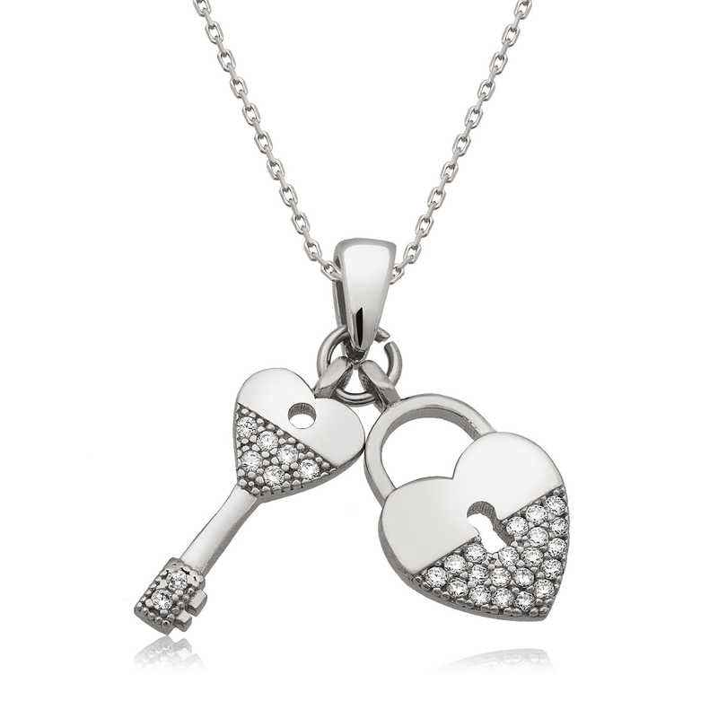 Key to My Heart Women's Silver Necklace