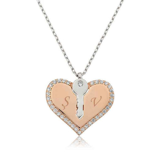 The Key to My Heart Silver Pendant