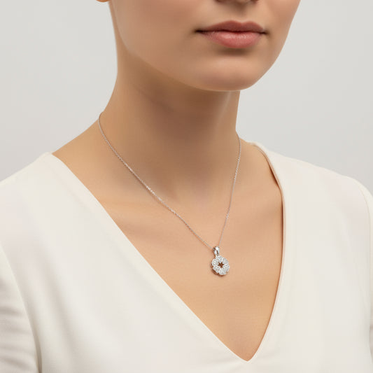 Heart Circle Women's Silver Necklace