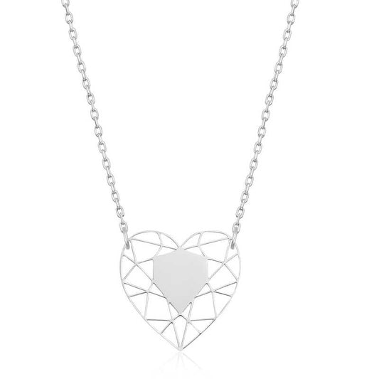 Heart Hoop Women's Silver Necklace