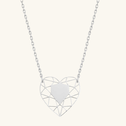Herz Hoop Damen Silber Halskette