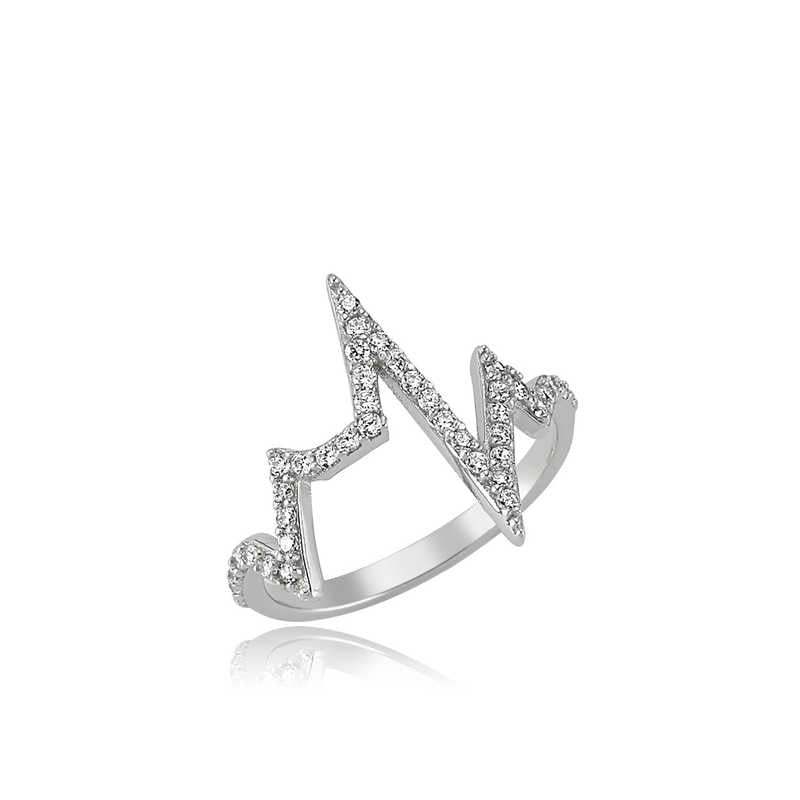 Heartbeat Women's Silver Ring