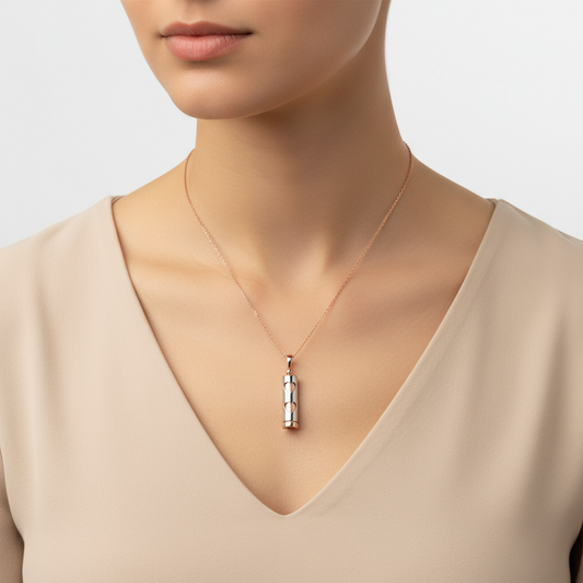 Heart Bar Silver Necklace