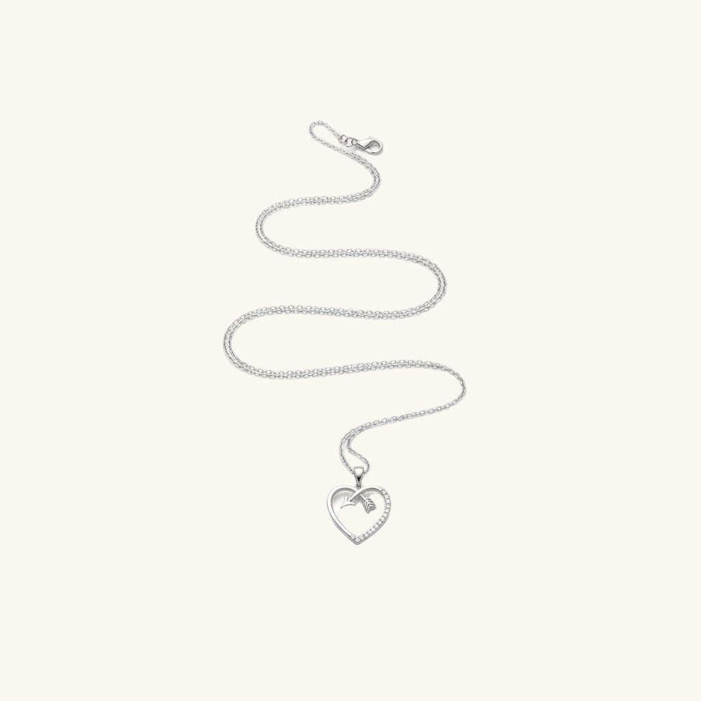Heart Arrow Women's Silver Necklace