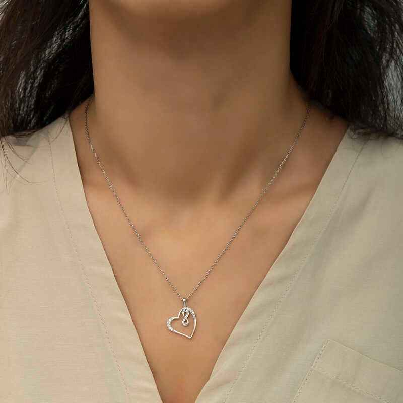 Heart Infinity Women's Silver Necklace