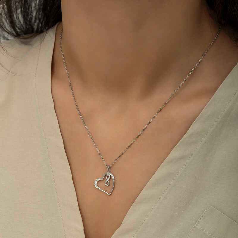 Heart Infinity Women's Silver Necklace