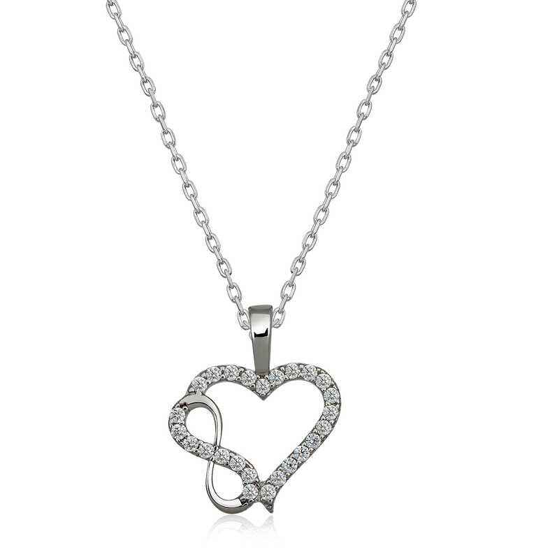 Heart Infinity Women's Silver Necklace