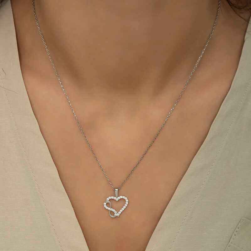 Heart Infinity Women's Silver Necklace