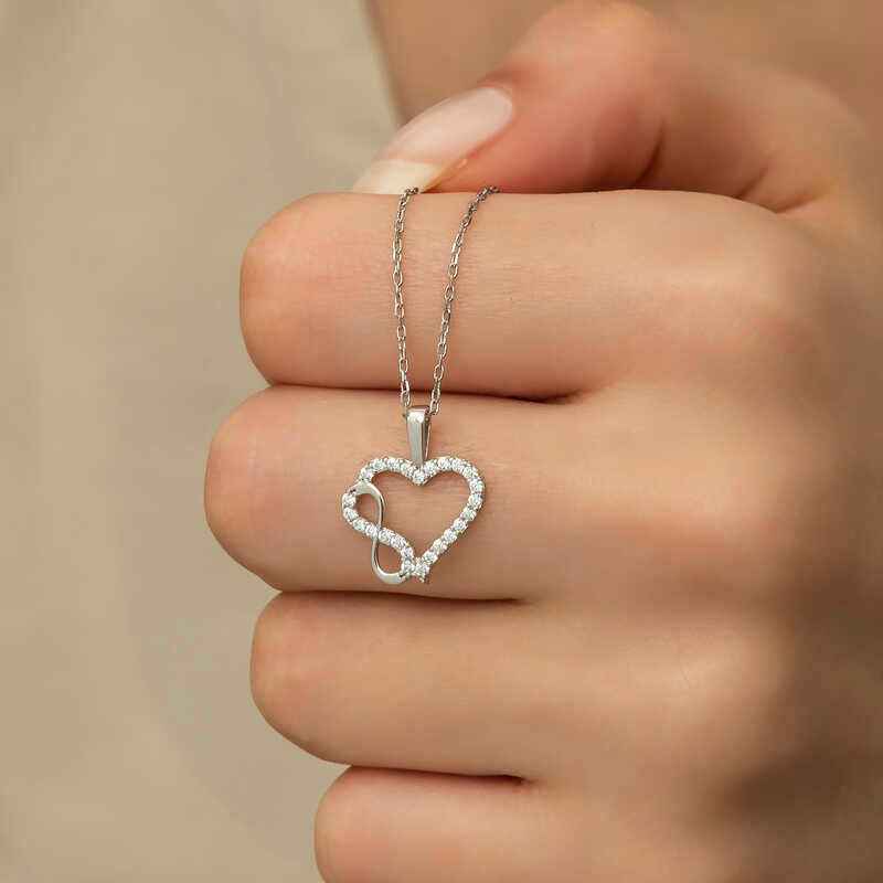 Heart Infinity Women's Silver Necklace