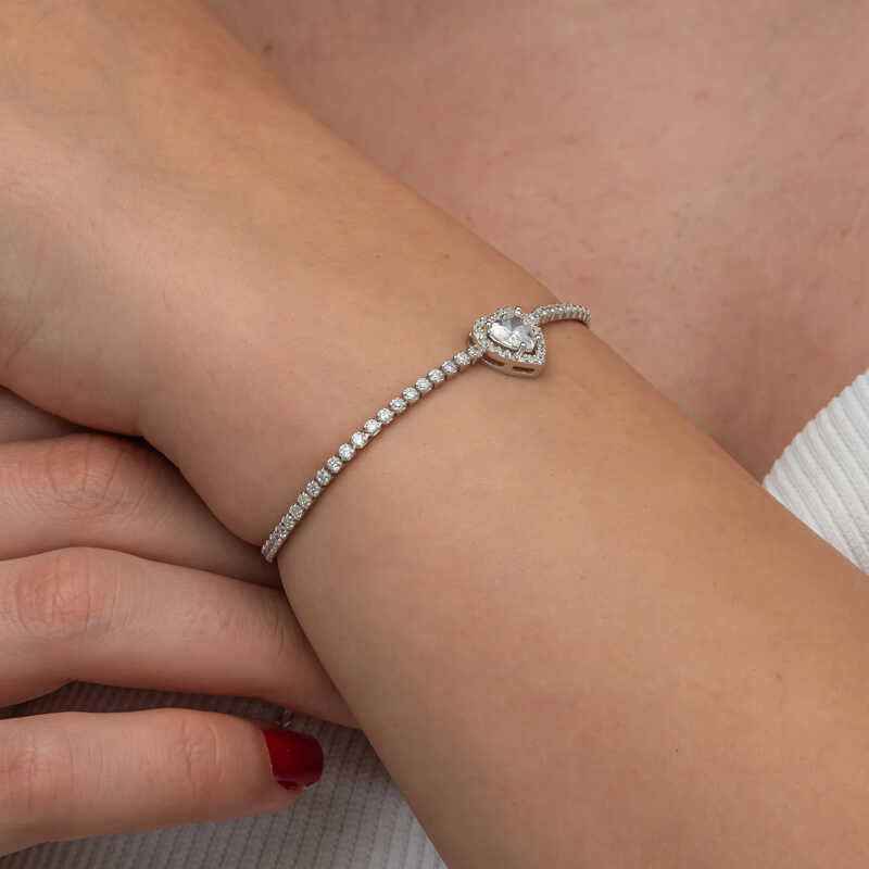 Gold Plated Heart Waterway Silver Bracelet