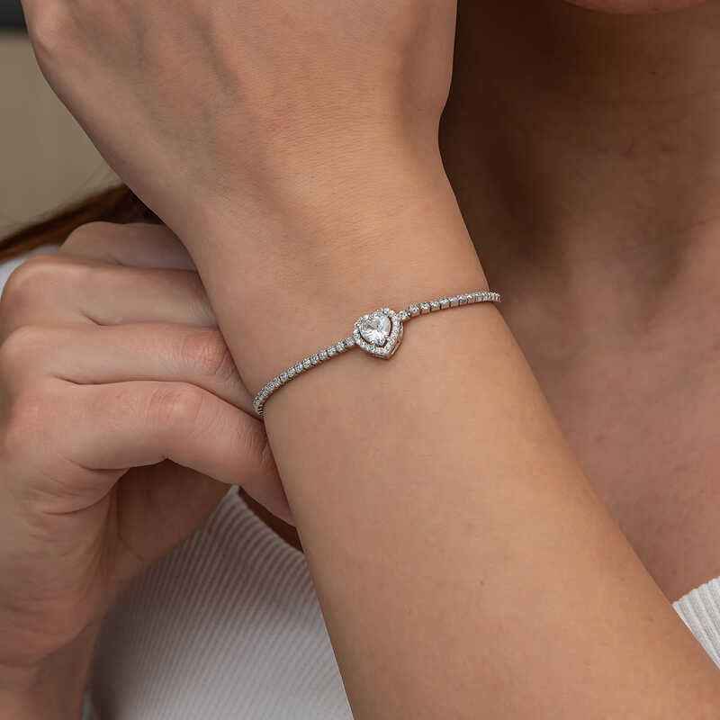 Gold Plated Heart Waterway Silver Bracelet