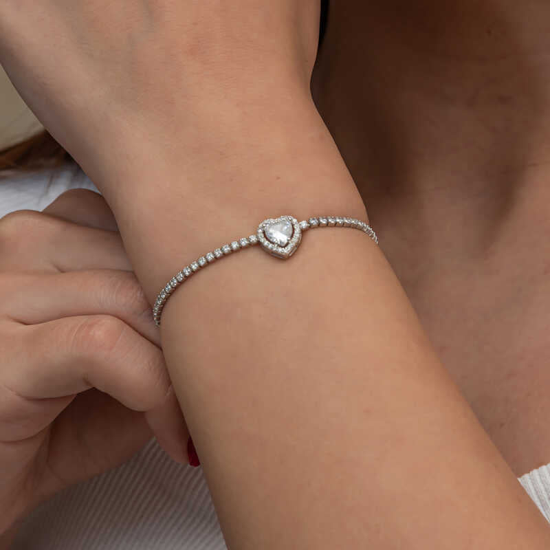 Gold Plated Heart Waterway Silver Bracelet
