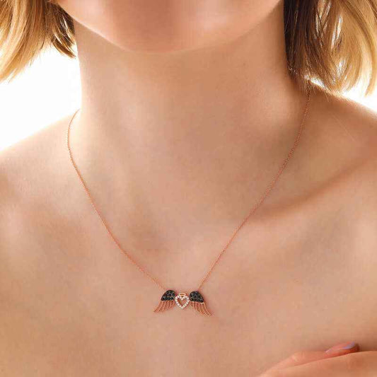 Winged Heart Women's Silver Pendant