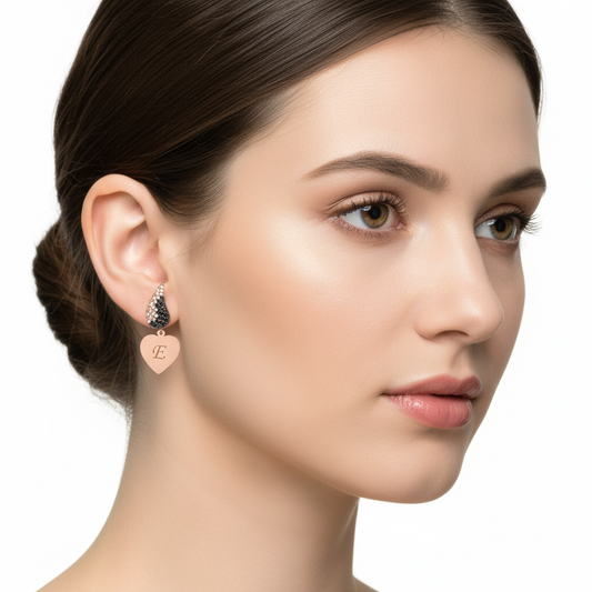 Winged Heart Silver Earrings