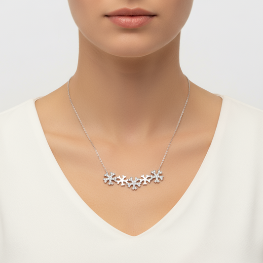 Collier en argent pour femme avec flocon de neige
