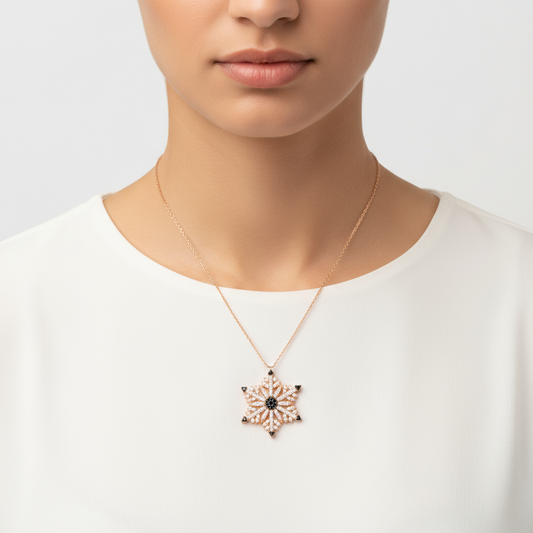 Collier en argent pour femme avec flocon de neige