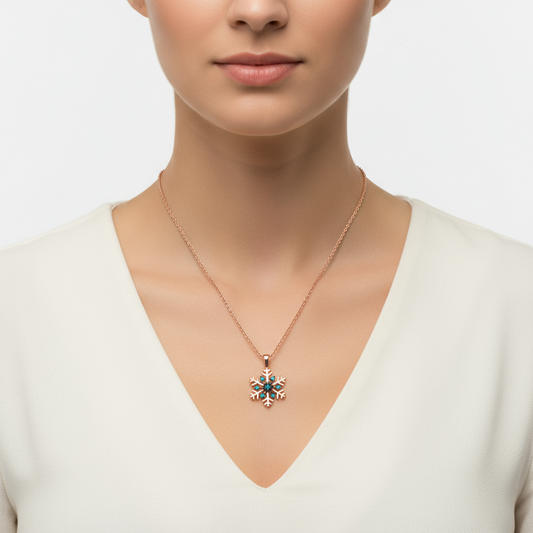 Collier en argent pour femme avec flocon de neige