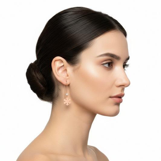 Boucles d'oreilles flocon de neige en argent