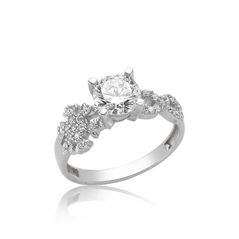 Snowflake Infinity Single Stone Women's Silver Ring