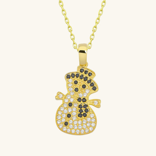 Gold Plated Snowman Women's Silver Necklace