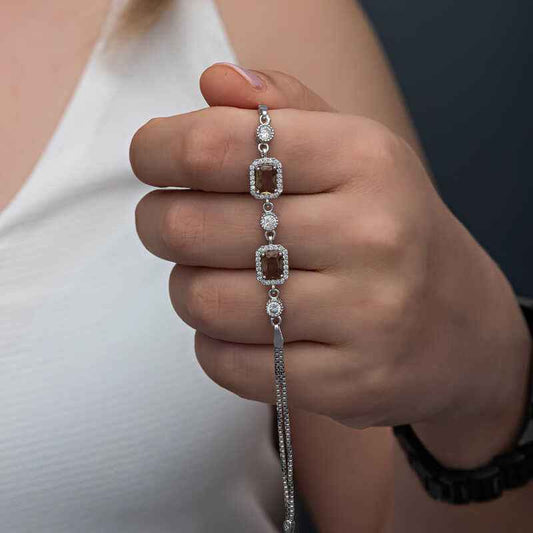 Square Zultanite Stone Women's Silver Bracelet
