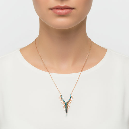 Collier en argent pour femme avec ailes d'ange