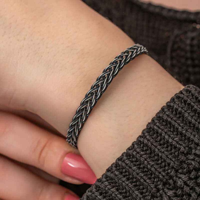 Silver Kazaziye Knit Bracelet
