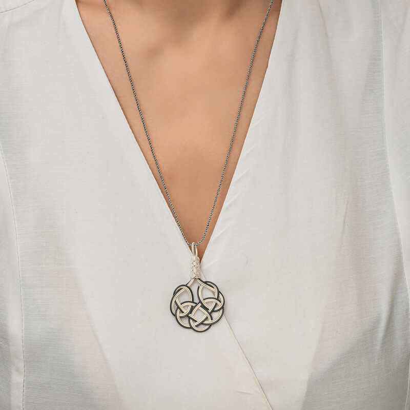 Kazaziye Braided Women's Silver Necklace