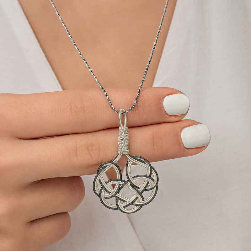 Kazaziye Braided Women's Silver Necklace