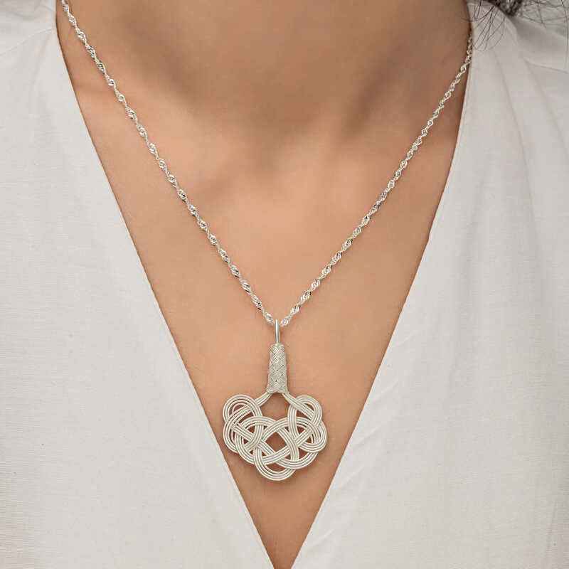 Kazaziye Braided Women's Silver Necklace