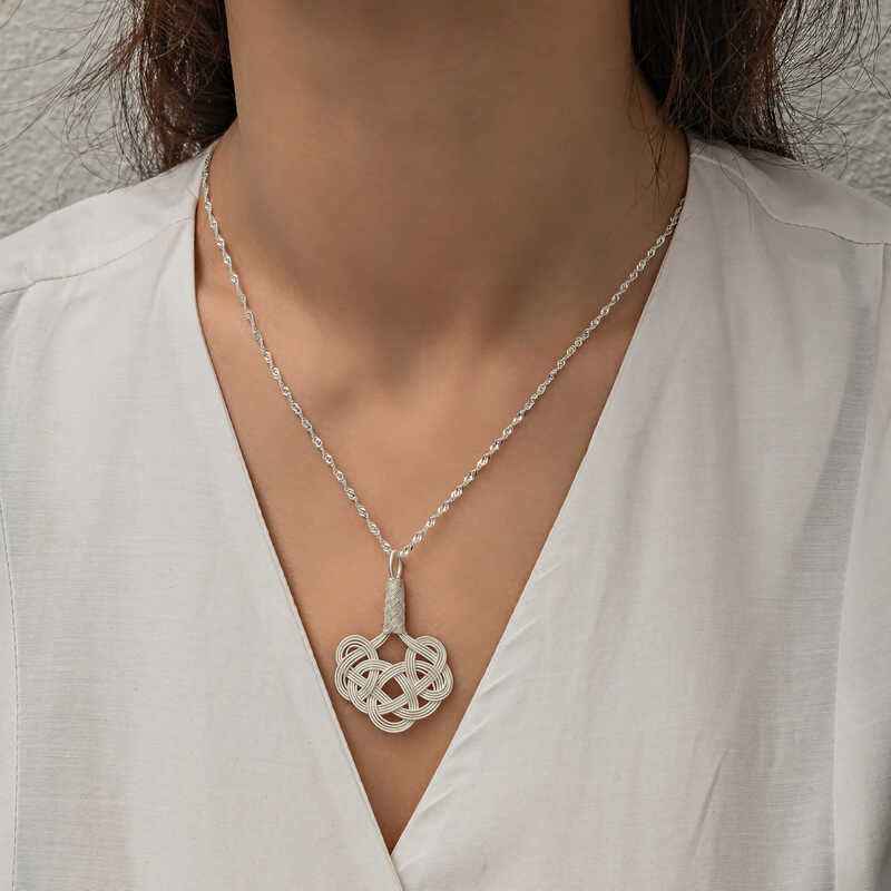 Kazaziye Braided Women's Silver Necklace