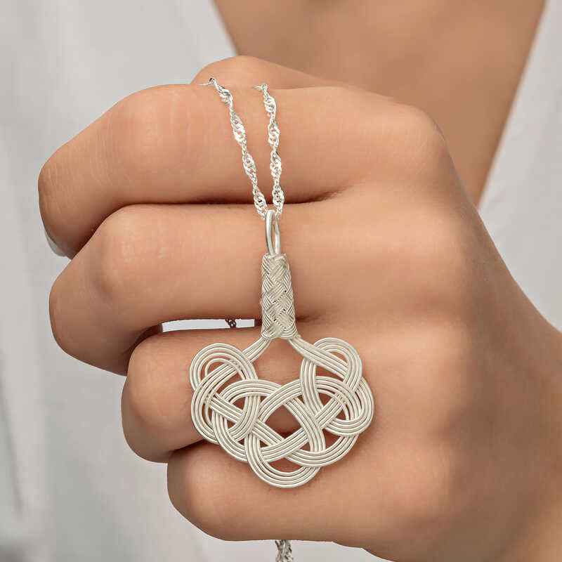 Kazaziye Braided Women's Silver Necklace