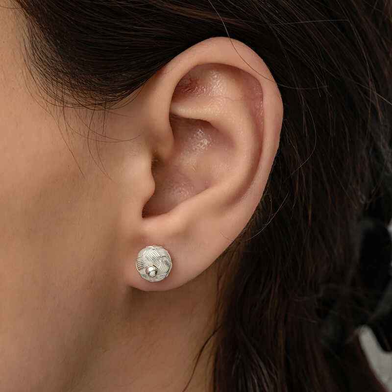 Kazaziye Knotted Stud Silver Earrings