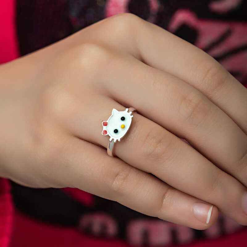 Cat Children's Silver Ring