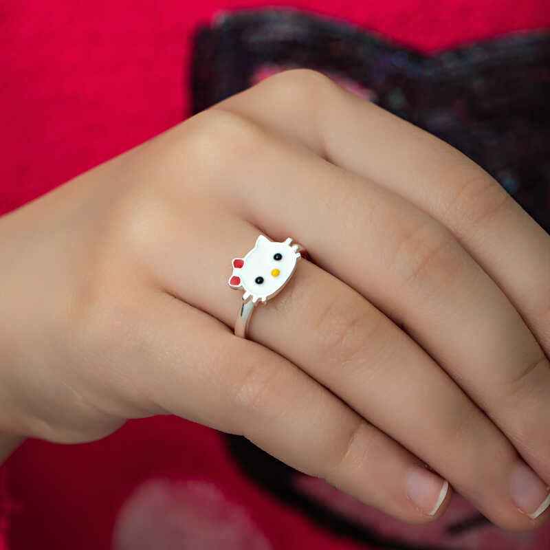 Cat Children's Silver Ring
