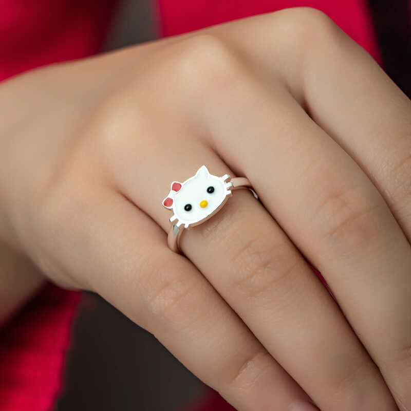 Cat Children's Silver Ring