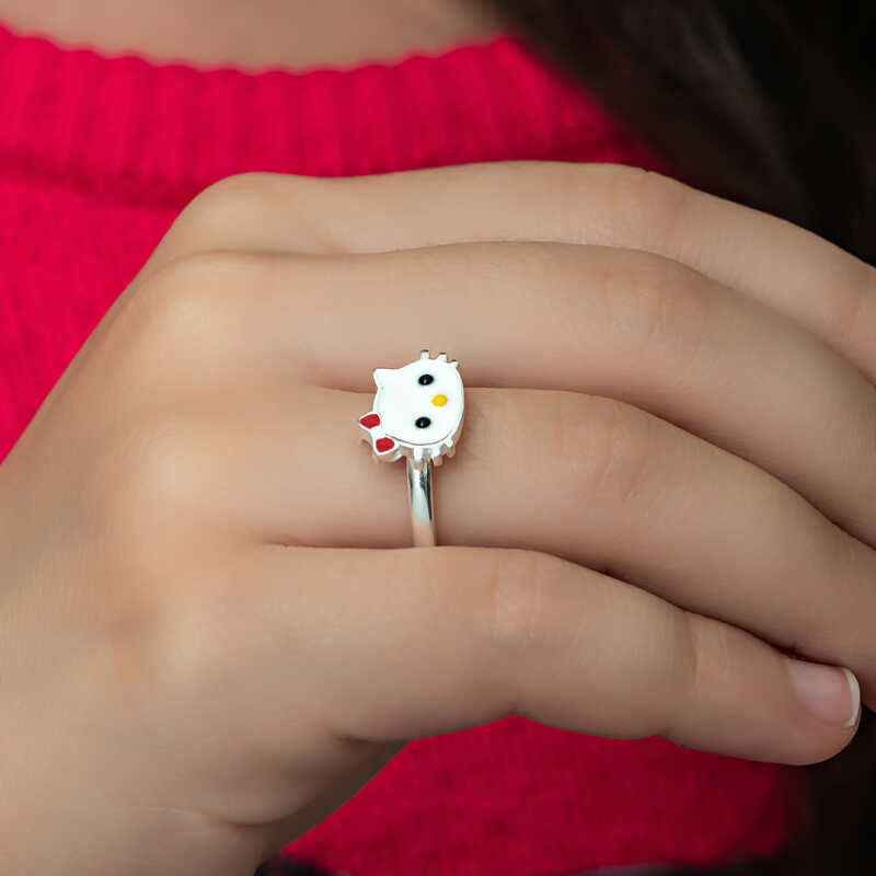 Cat Children's Silver Ring