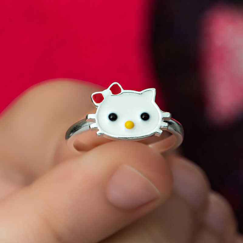 Cat Children's Silver Ring